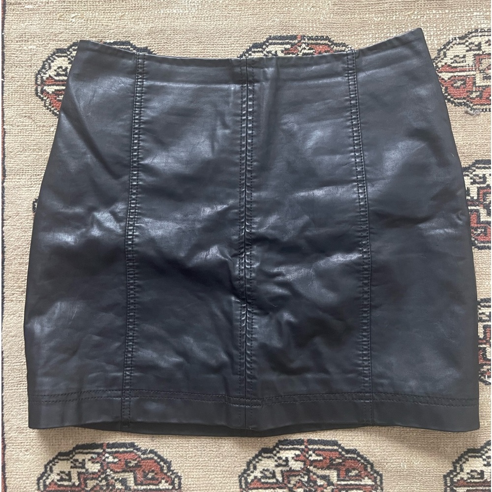 Free People Leather Mini Skirt